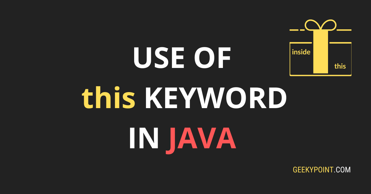 use of this keyword in java